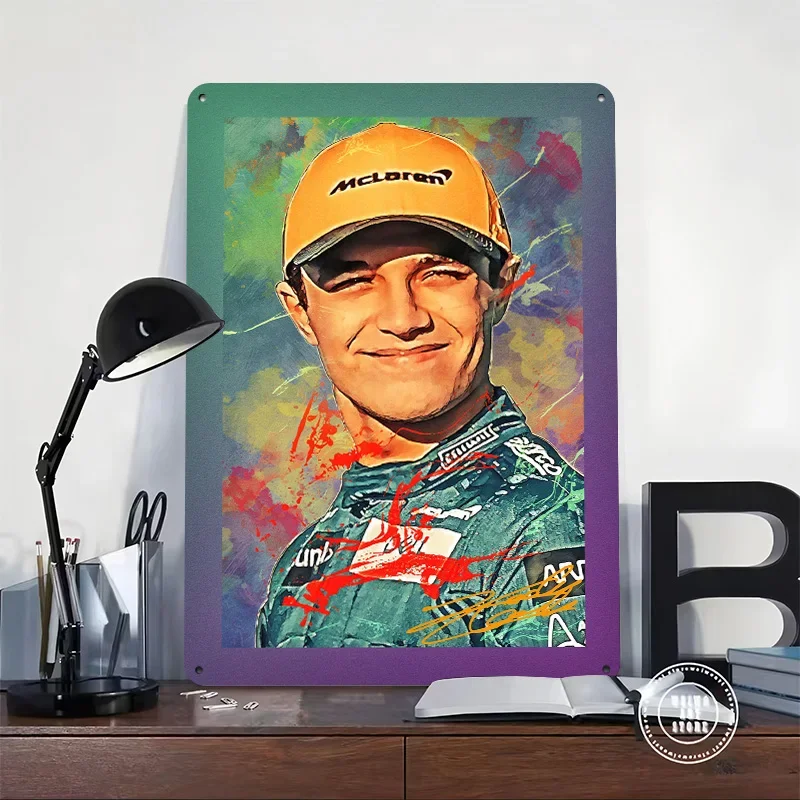 Charles Leclerc Poster Retro 3D Printed Metal Signs Customized Wall Hanging Gift for Bedroom Decorations Gaming Room Decoration