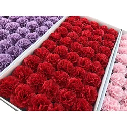 10/50pcs Soap Carnation head 4x4.5cm DIY for Mother's day bouquet Creative eternal flower gift box mother's birthday gift idea