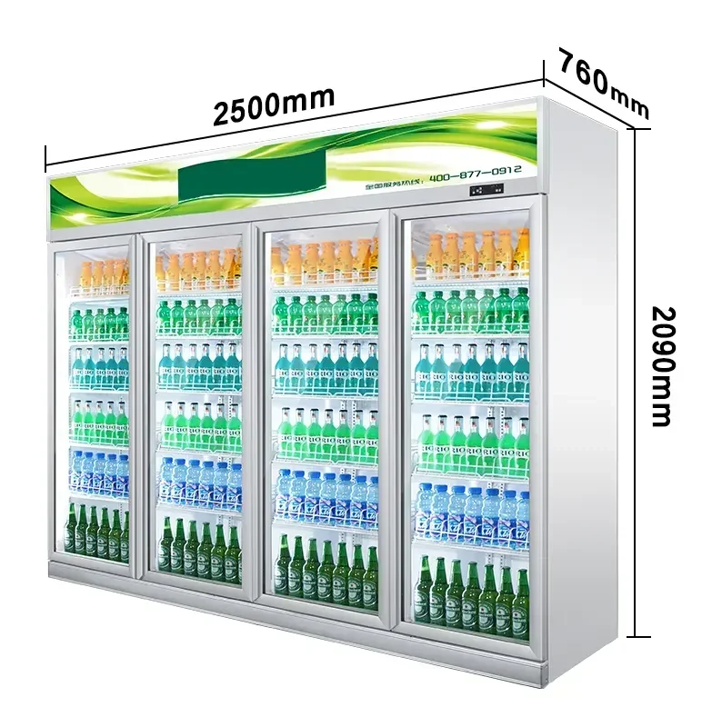 Commercial Supermarket Freezer Beverage Display Cabinet