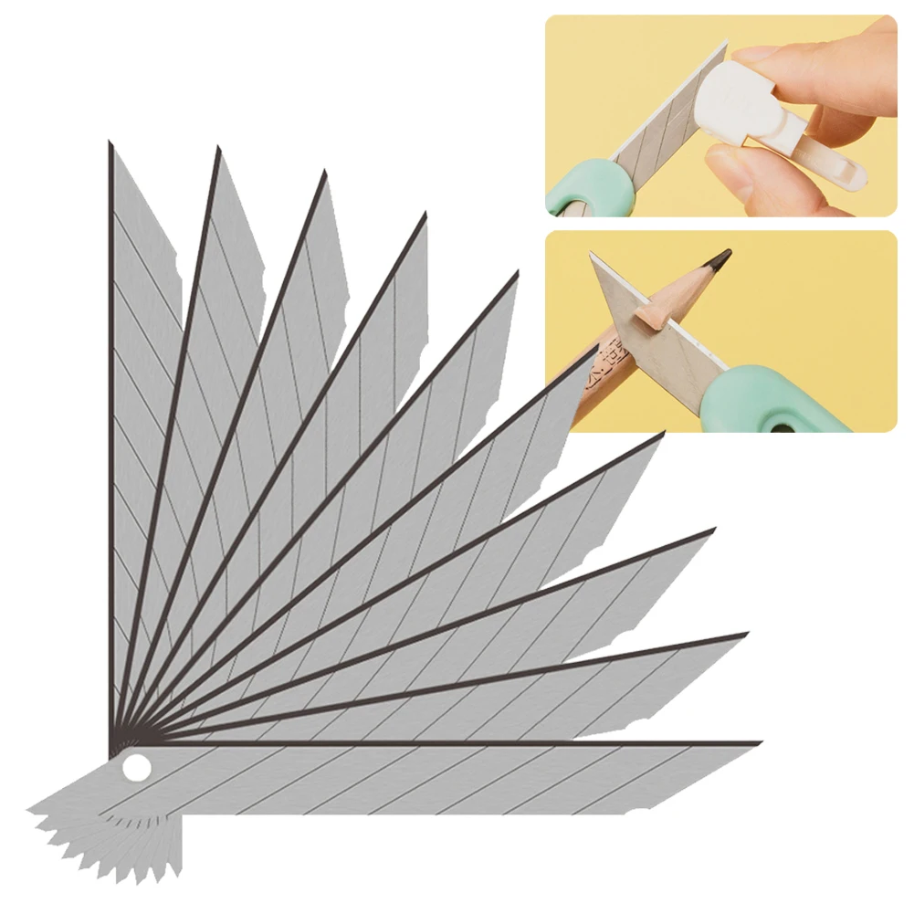 10pcs 30 Degrees Art Blade Art Cutter Replacement Blade Cutting Carving Alloy Steel Multifunctional Blade Handmade Cutting Tools