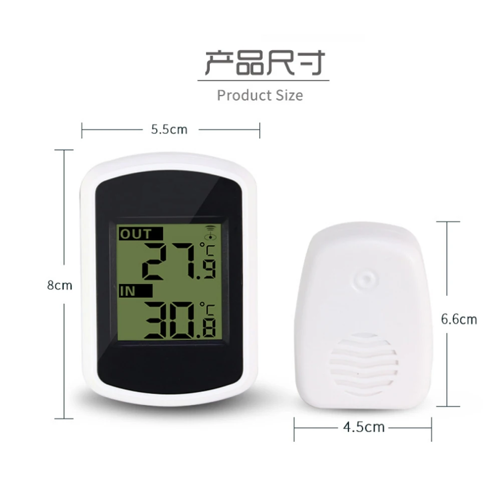 Wireless Transmission Range 120 feet Indoor Outdoor Thermometer 433MHz LCD Digital Wireless Ambient Weather Station