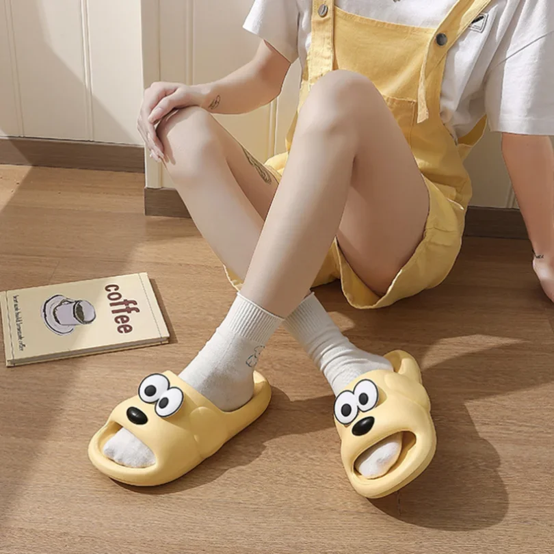 Woman House Slipper Cloud Dog Cartoon Cute Funny Puppy Sandals Men Summer Flip Flops Beach Slides Home Shoes Eva Female Male