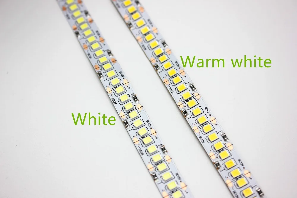 PCB 2835 SMD 1200 LED 스트립 테이프, 10mm, 1 m, 2 m, 3 m, 4 m, 5m/로트, DC12V, 24V, ip20, 비 방수, 유연한 조명 240 led/m, 화이트 웜 화이트