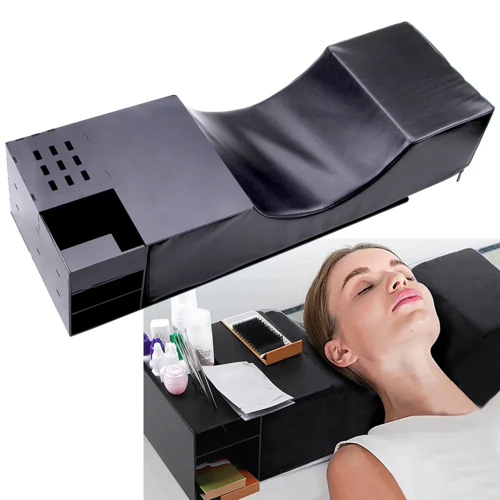 

Professional Lash Pillow With Acrylic Shelf Stand Neck Support Lash Extension Cushion Soft Grafting Eyelashes Salon Makeup Tools