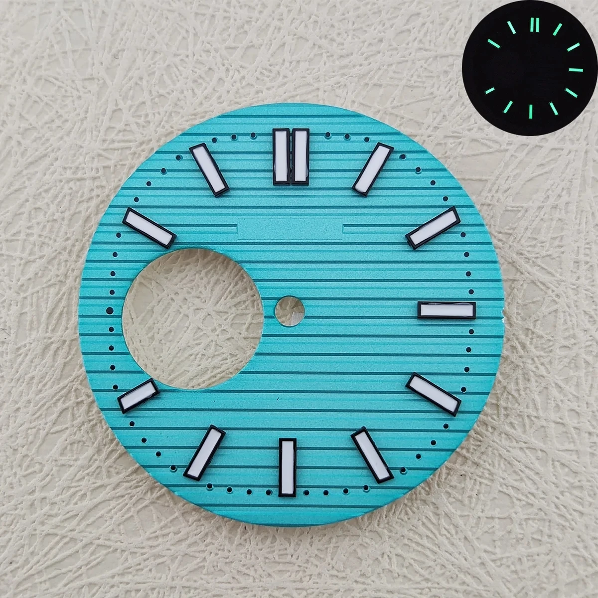 หน้าปัดนาฬิกา NH38 29.8มม. ywl เคลื่อนไหวอัตโนมัติแบบ NH38หน้าปัดสีเขียวเรืองแสงอุปกรณ์เสริมนาฬิกาหน้าปัดสแตนเลส