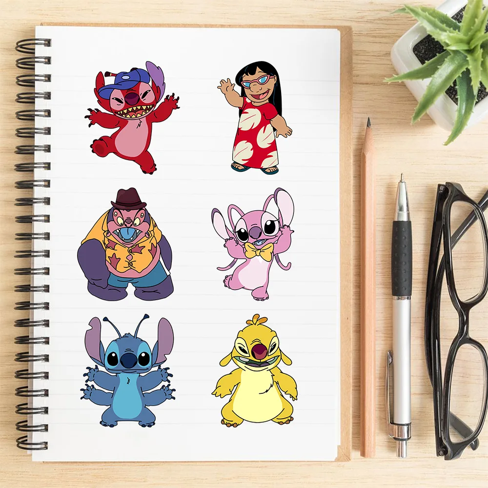 8 fogli Disney Stitch Cartoon Puzzle Stickers Anime Cute Children Make A Face giocattoli fai da te divertente assemblare Jigsaw Kids Boys Girls