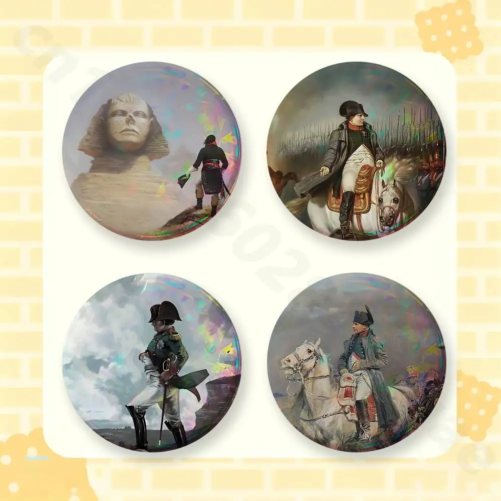 Napoleon Bonaparte 2 Pieces Badge Brooches on Backpack Clothes Handmade Round Enamel Pins for Jewelry