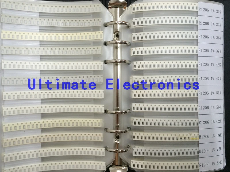 1206 1% SMD Resistor Sample Book 170values*50pcs=8500pcs 0ohm to 10M 1% 1/4W Chip Resistor Assorted Kit