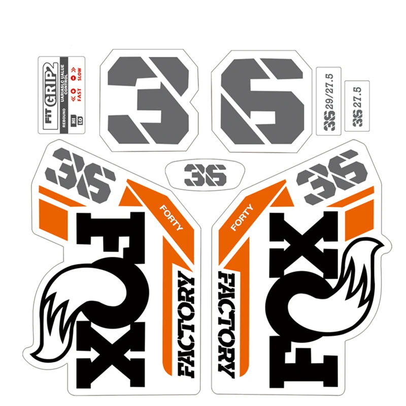 36 FACTORY SC 2021 STEP CAST Aufkleber, Wasserdichte MTB-Vordergabel-Sticker, Vinyl-Fahrradrahmen-Schutzdekor