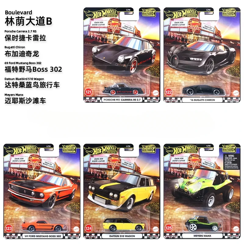 

Original Hot Wheels Premium Car Boulevard Diecast 1/64 Toys Boy Porsche 911 Bugatti Ford Mustang Boss Datsun Model Birthday Gift