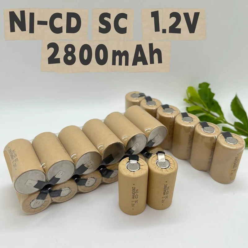 Dobíjecí baterie 2800mAh SC NiCd pro elektrické nářadí Bosch, Hitachi a DeWalt, baterie pro šroubováky, 1,2 V, vysoká kvalita - náhled 2