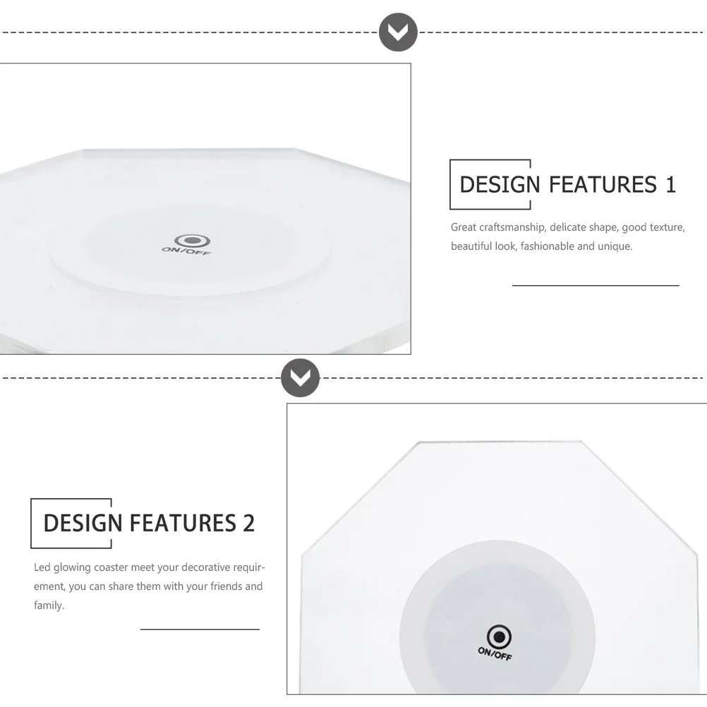 

2Pcs Unique LED Drink Coaster Lighted Cup Holder for Bottles Wine Glasses Eye-Catching Rgb Table Decoration Accessory