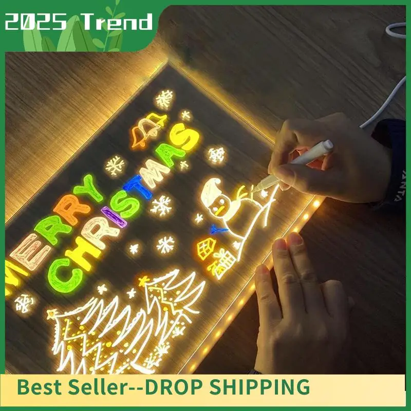 AD33 HOT LED Note Board For Kids Gift For Scratch Adjustable Erasable Letter Message Board