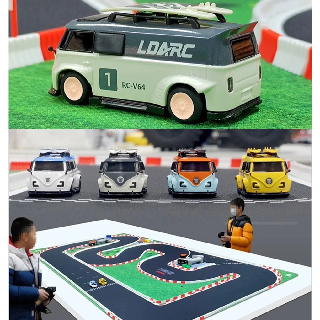 1/64 ldarc v64 rtr mini carro rc 2.4ghz simulado carro de controle remoto elétrico mini carro rc mesa ônibus veículo pista esteira borracha