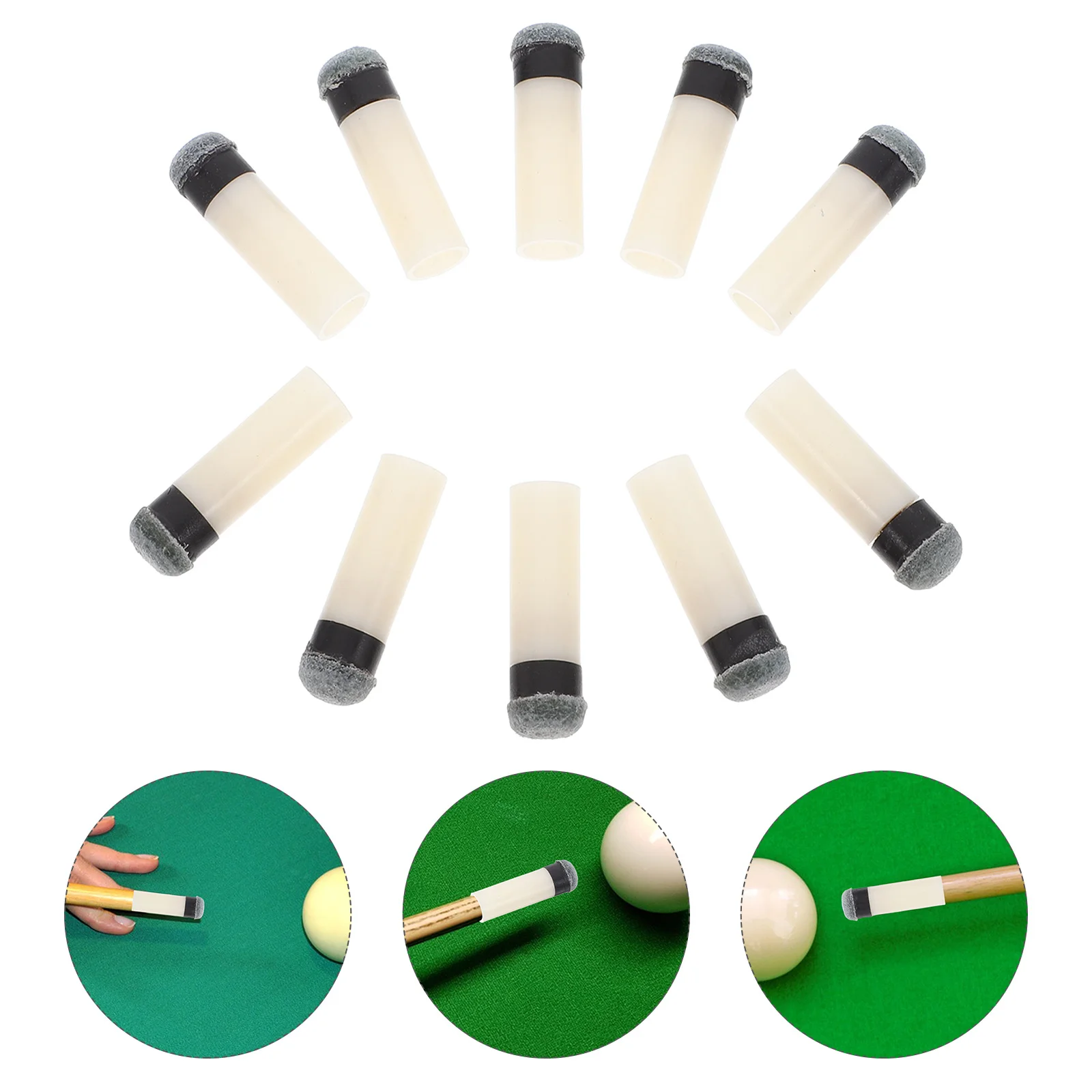 

10Pcs Pool Cue Tips 10mm Screw on Replacement Billiard Cue Tips Kit Durable Pool Stick Accessories Tip Replacement