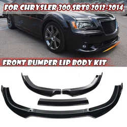 3pcs Car Front Bumper Splitter Lip Diffuser Spoiler Cover Body Kit Guard Deflector Lips For Chrysler 300 SRT8 2012 2013 2014