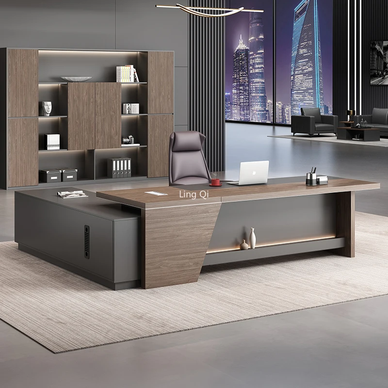 Luxury L Shaped Office Desk European Vanity Reception Conference Computer Desks Secretary Study Mesa Escritorio Office Furniture