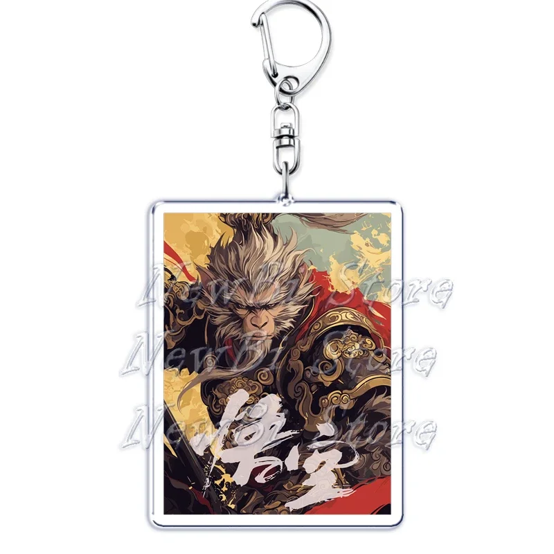 New Chinese Action Game Black Myth Wukong Keychain Key Chain Ring for 3A Monkey King Sun Keyring Jewelry Gamer Fans Gaming Gift