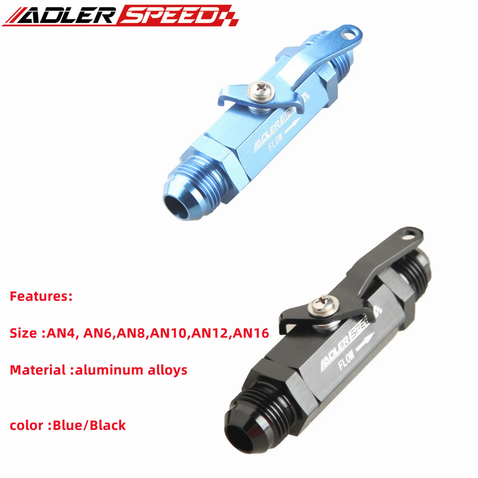 

AN4 AN6 AN8 AN10 AN12 AN16 Aluminum Inline Fuel Filter Shut Off Valve Cut Off Valve Fitting w/ Cable Lever