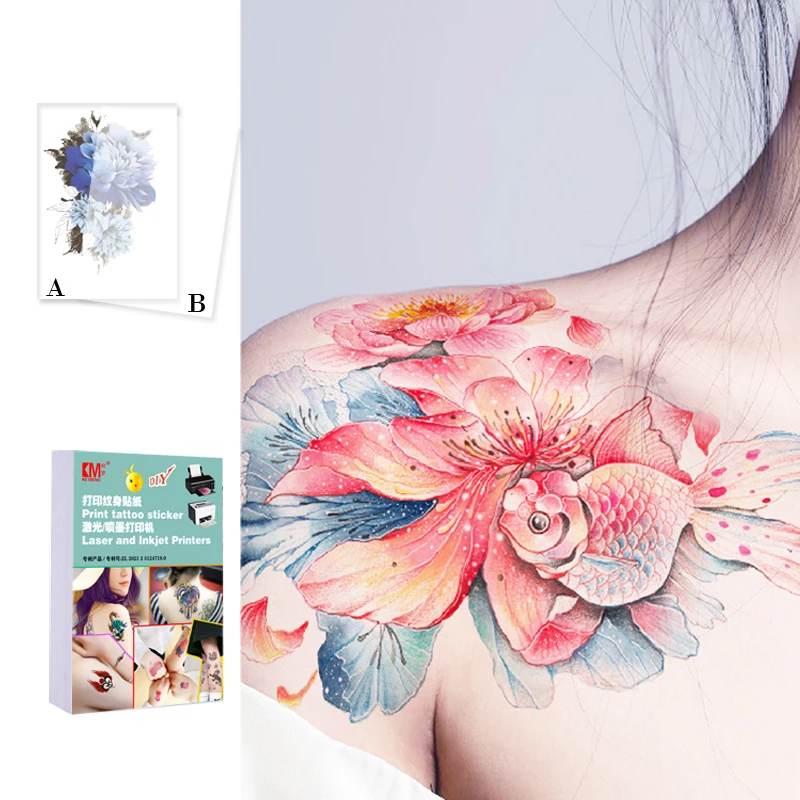 A4 5 sets  for Men Women Tattoo Transfer Paper Printable Temporary Waterslide Tattoos decal Paper