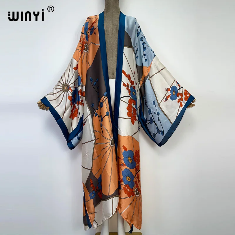 

WINYI Summer Women Cardigan stitch coat sexy Boho Maxi African Holiday beach cover up Batwing Sleeve 2022 caftan kimono KAFTAN