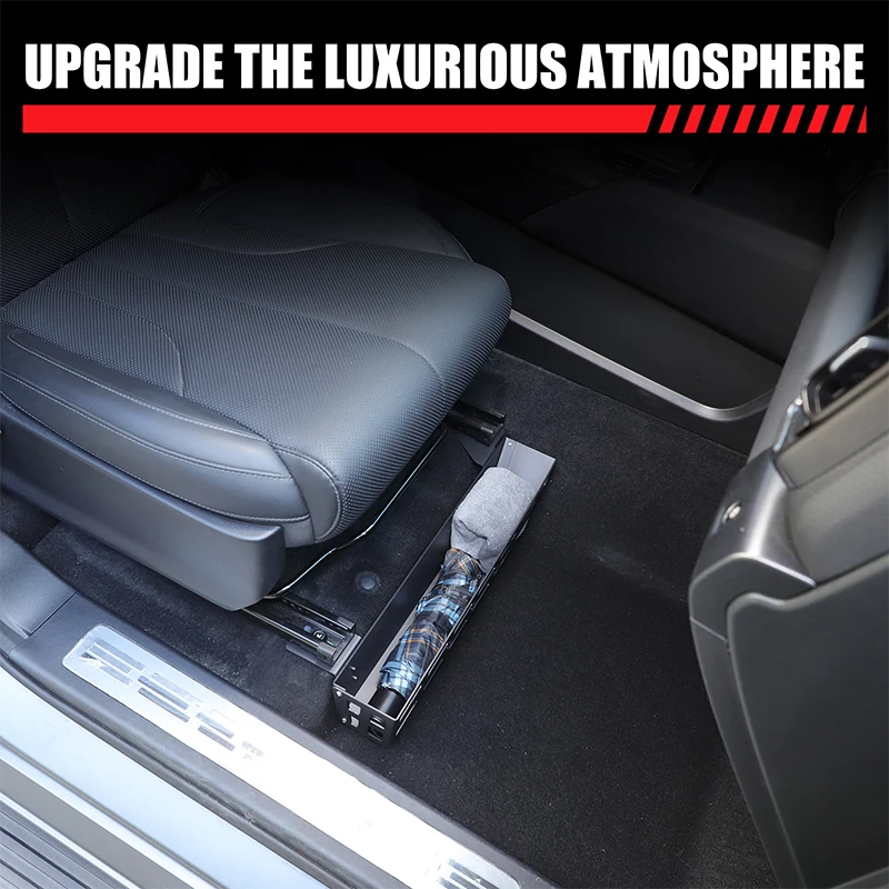 

For Haval H9 2024 2025 2026 Aluminum Alloy Under Passenger Seat Storage Box Tray Storage Box Car Interior Organizing Accessories