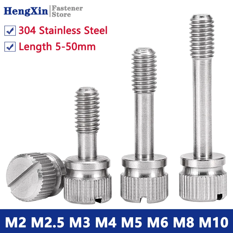 

M2 M2.5 M3 M4 M5 M6 M8 M10 304 Stainless Steel Slotted Screw One-Word Slot Hand-Tighten Anti-loosening Knurled Thumb Bolt GB839