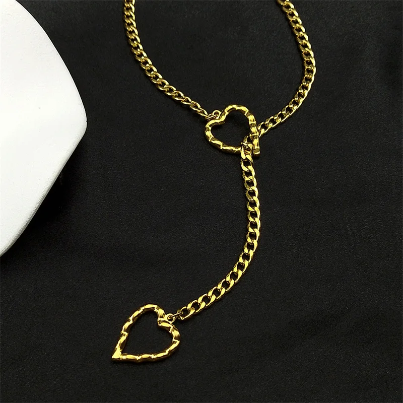 Quadratische O-Ring-Kette für Damen und Herren, Punk-Rock-Halskette, Edelstahl, herzförmige lange Halsketten, verstellbare Y-Halskette, Schmuck – Detail 11