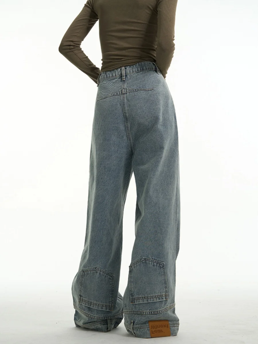 

Мужские джинсы в американском стиле, ретро, широкие, из денима, для пар, модные, прямого кроя, со средней посадкой