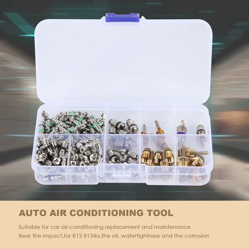 135 Pcs Auto Air Conditioning A/C Valve Core R134 Remover Assortment Kit For Toyota Honda Lexus Nissan Hyundai Gm Ford Chrysler