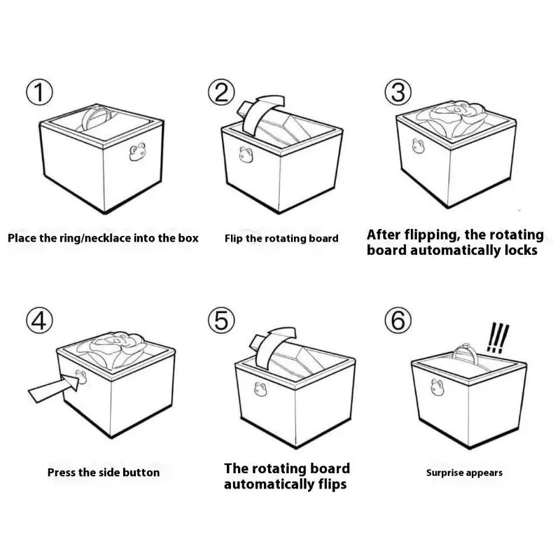 صندوق خاتم فليب لطيف، صندوق مجوهرات دوار، صندوق خاتم كعكة الدب الصغير، صندوق هدايا عيد ميلاد رومانسي، صندوق خاتم دوار مع شموع