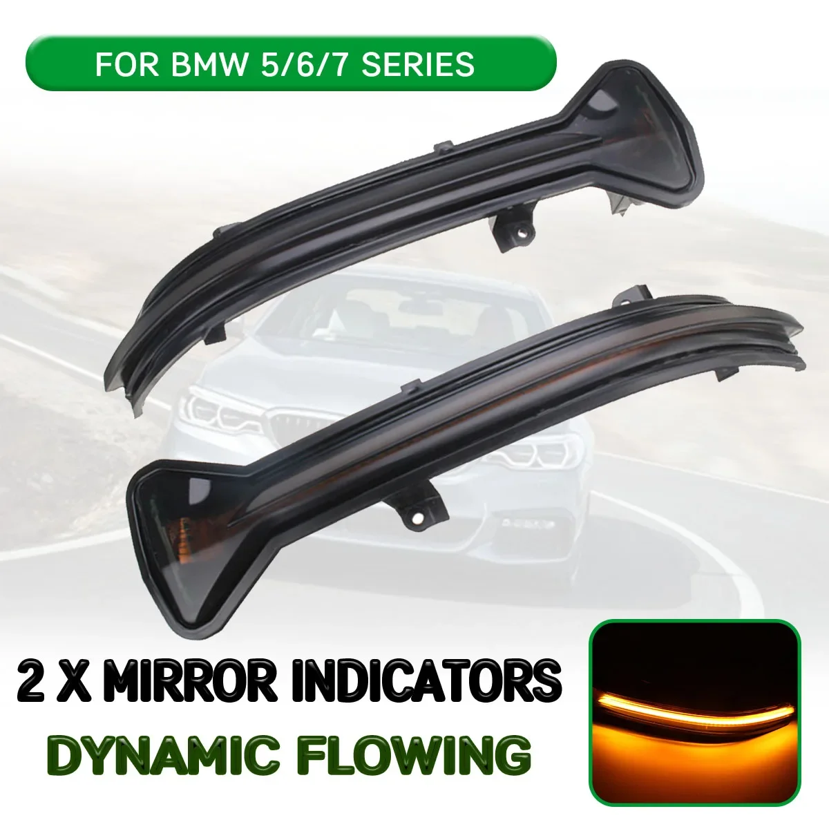 

2pc LED Dynamic Turn Signal Light Rearview Mirror Indicator Lamp Side Wing Blinker Light For BMW 5/6/7 Series G30 G31G32 G11 G12