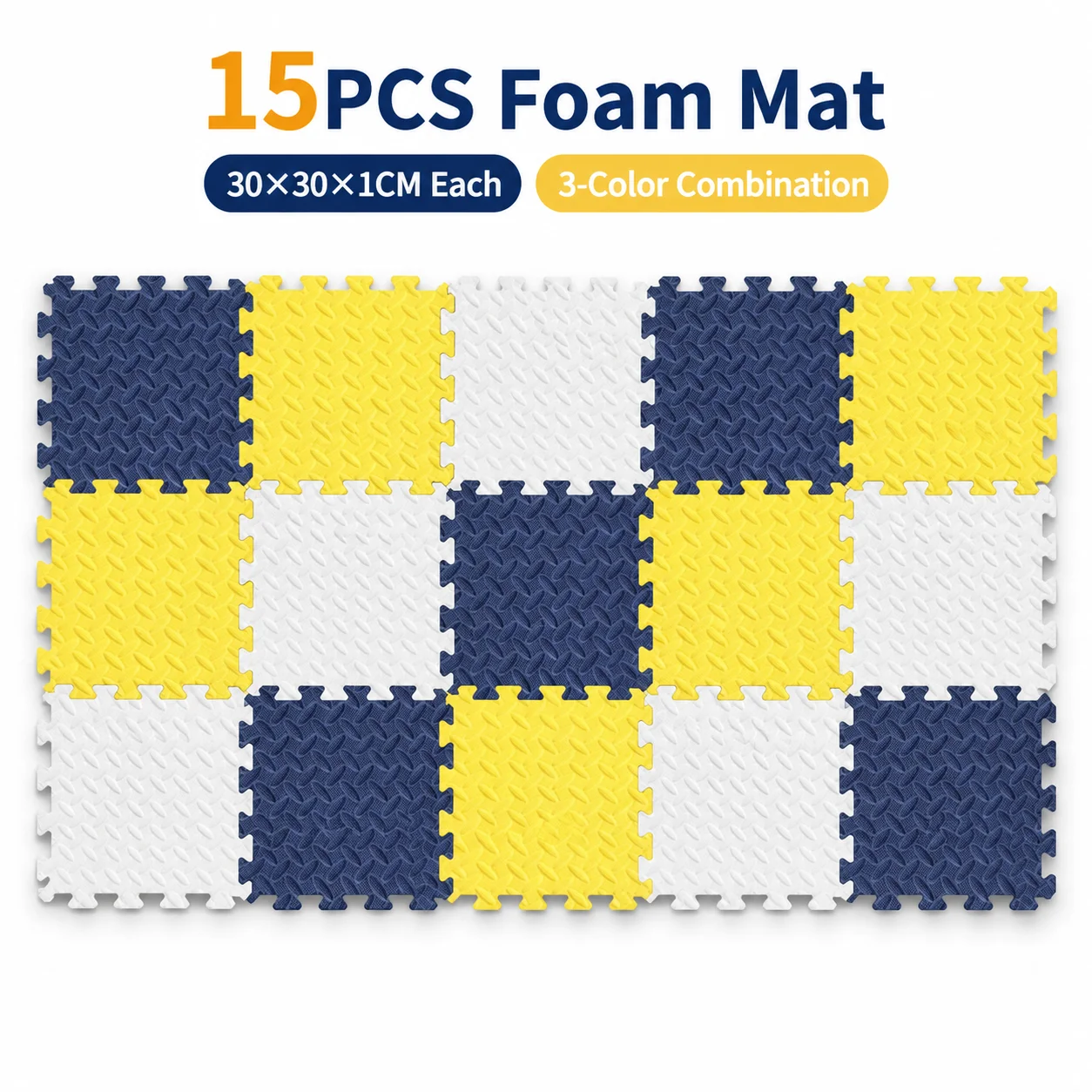 15Pcs Leaf Pattern Foam Mat 30x30x1CM Interlocking Floor Mat  Multipurpose EVA Foam Floor Tiles All-season Use Mat Rug