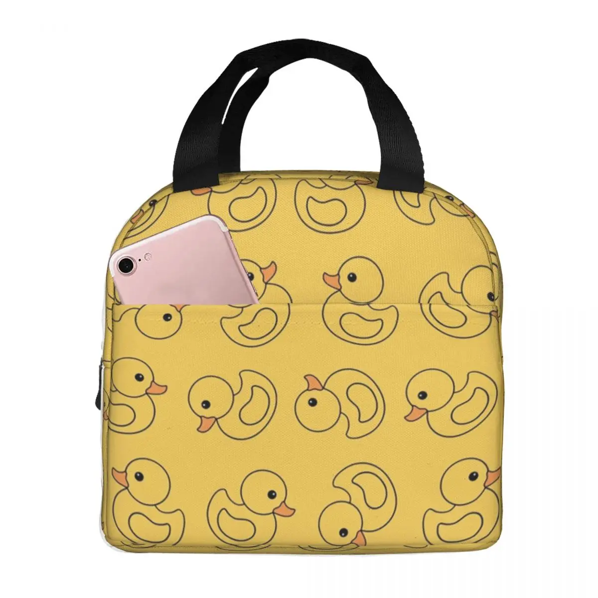 Yellow Rubber Duck Lunch Bag Women Thermal Cooler Insulated Lunch Boxes for School