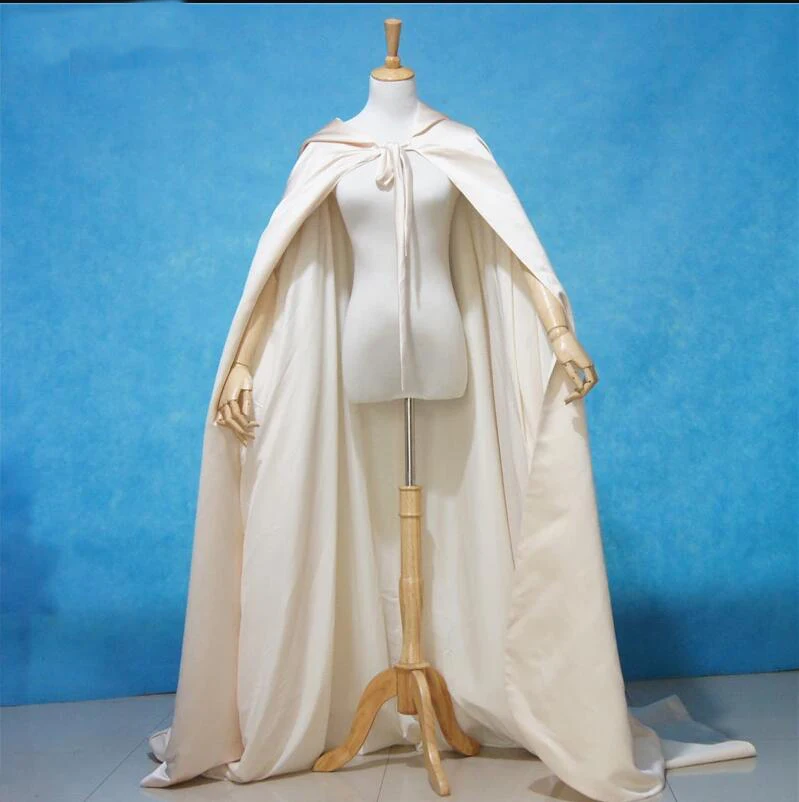 Cape de mariée longue en Satin, Cape à capuche, châle, Costume Cosplay, enveloppe de fête, couleur personnalisée