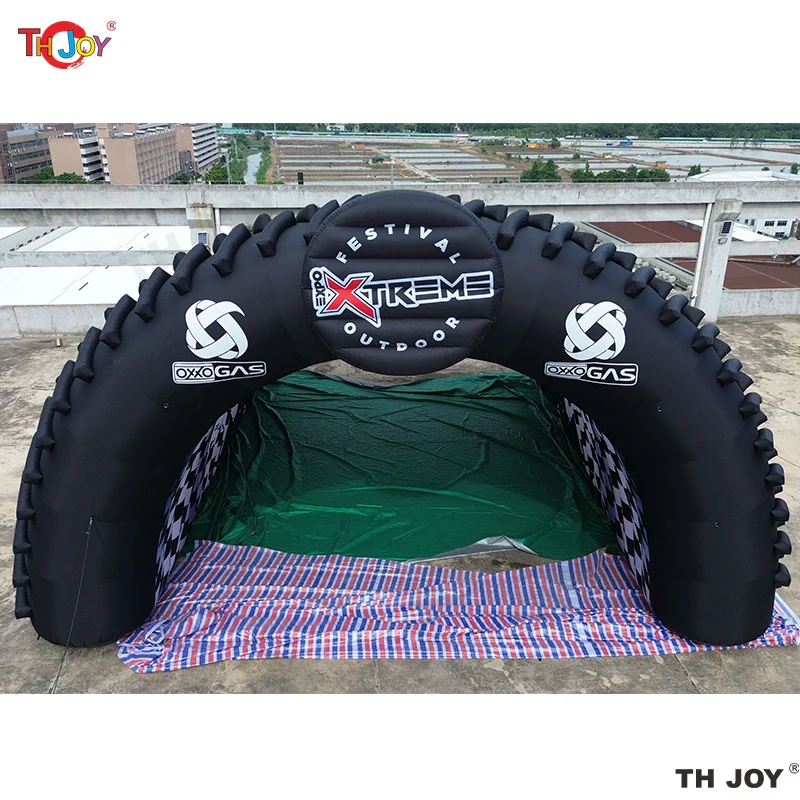 تخصيص 10 مللي خيمة نفق قابلة للنفخ مع قوس الإطارات نفخ سباق السيارات مدخل نفق للمناسبات بيع الحفلات
