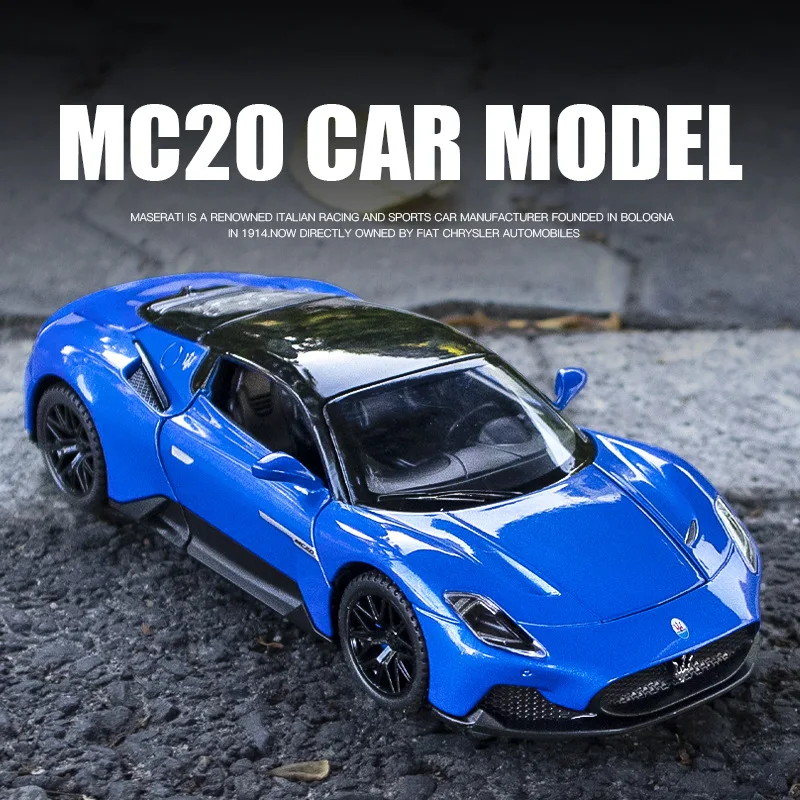 

1:32 Maserati MC20 Simulation Sports Car Model Alloy Diecasts Metal Toy Vehicles Car Model Sound Light Kids Toys Gift