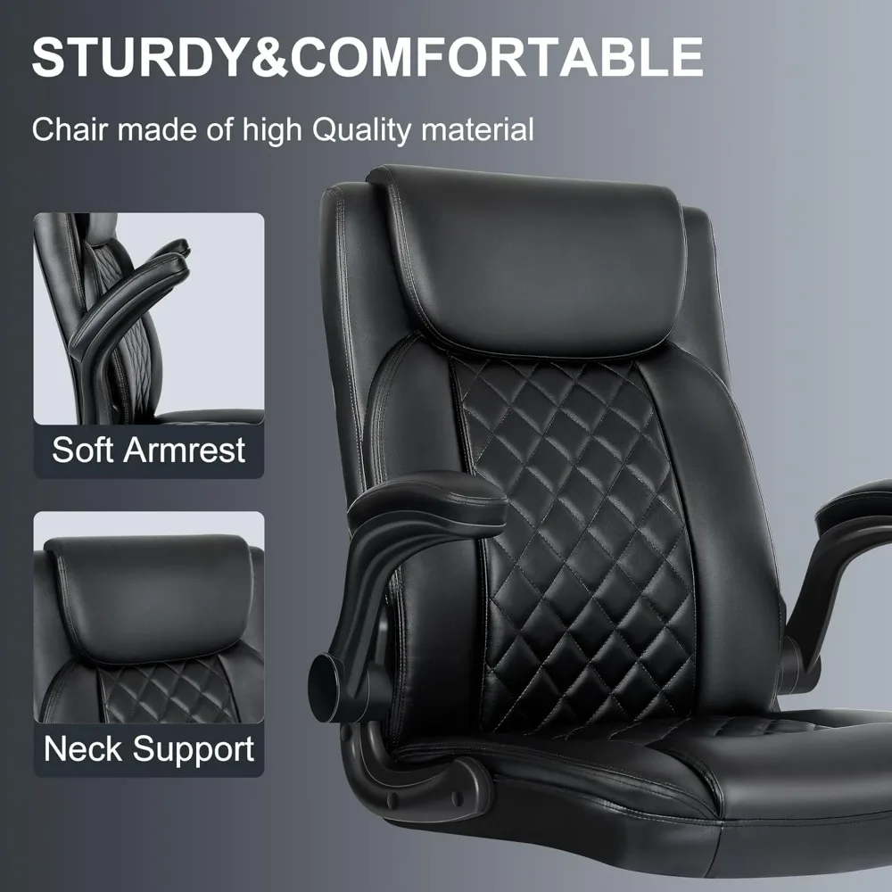 كرسي صياغة، كرسي مكتب طويل للمكتب الدائم، كرسي قائم مع ارتفاع قابل للتعديل ومسند ذراع قابل للطي، مسودة جلدية