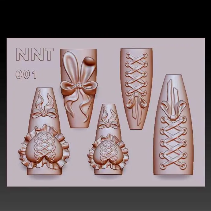 1pc Rabbit Ears Love  Lace 3D Acrylic Nail Mold Nail Art Decorations Silicone Nails Mold Nail Accessories  Nail Mould
