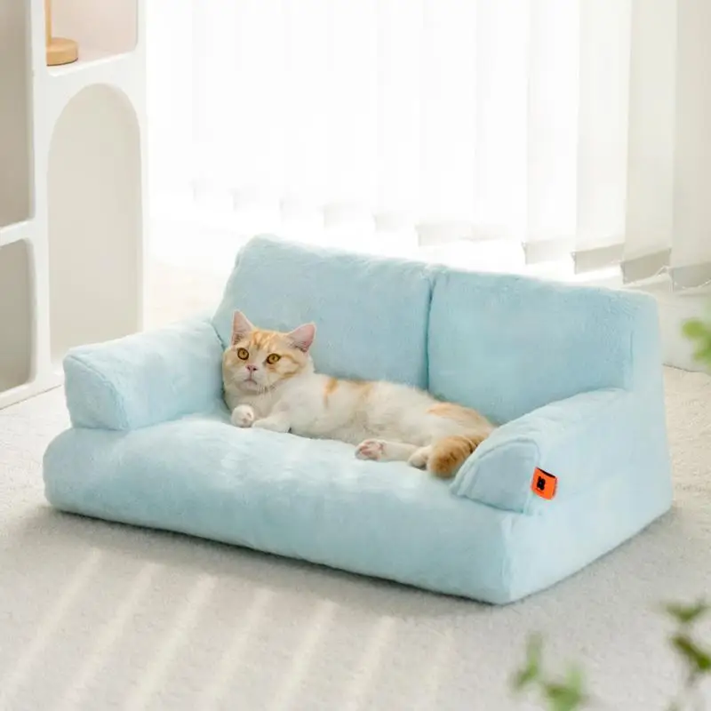 Cat Nest Pet Bed Warm Washable Cat Bed Plush Puppy Bed Small Dog Sofa With Anti-Slip Bottom Pet Bed For Small Medium Dogs Cats