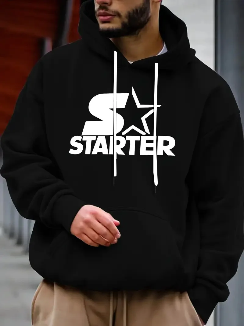 The new men's hoodie for the autumn of 2025 features a streetwear and casual 3D letter star pattern print for comfort