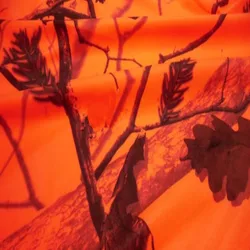 1.5M Width Tangerine Bionic Camouflage Cloth Polyester Knitting Elastic Soft Tree Camo Fabric for DIY Scarf Shirt Sofa Cover