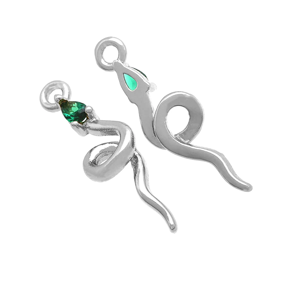 18K Gold Color Brass Zircon Snake Charms Pendants High Quality Necklace Earrings Jewelry Accessories Rosediy official-website