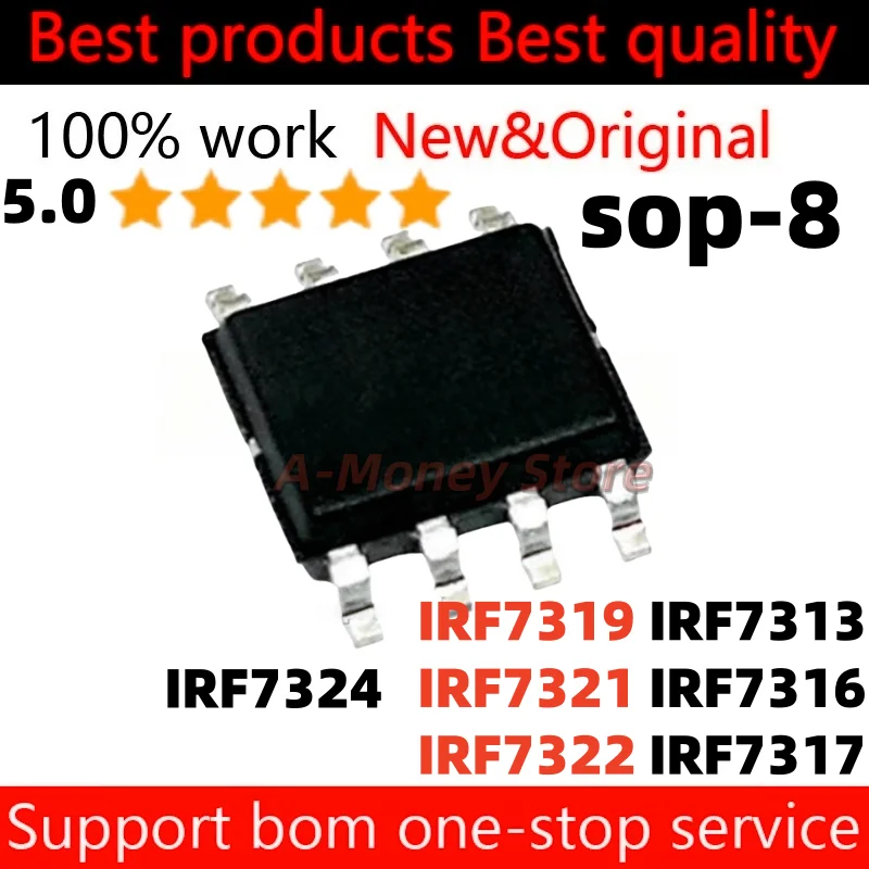

(10pcs)IRF7324 IRF7319 IRF7321 IRF7322 IRF7313 IRF7316 IRF7317 F7313 F7316 F7317 F7319 F7321 F7322 F7324 sop-8