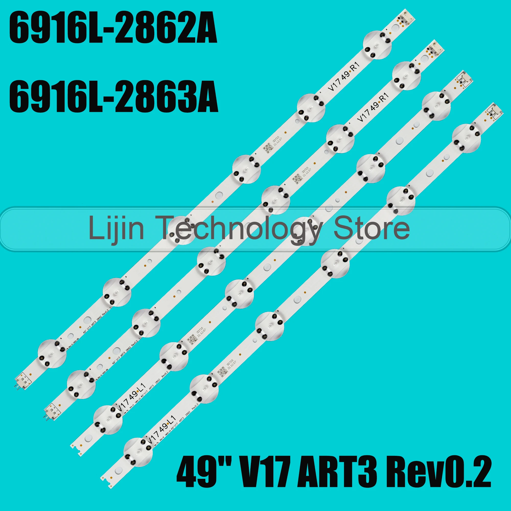 LED strip For 49UV340C 49LJ614V 49UJ6525 49UJ6585 49UJ6565 49UJ651V 49UJ670V 49UJ701V V17 49 R1 L1 ART3 49UJ675V 49UJ676V