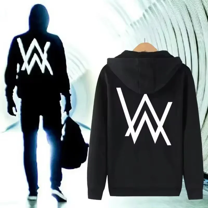 Alan Walker Women Fashion Hoodies Print Pullover Hooded Music Rapper Hip Hop Joggers Singer Fleece Sweatshirt for Fans Men Tops