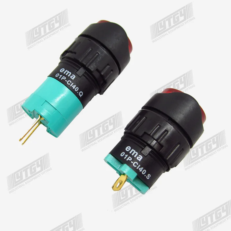 [ SA ]Imports EMA 16mm LED 01P-CI40.Q1P S1P Round LED DC6/12/24V/AC110V/AC220V RYGBWOV--10PCS/LOT