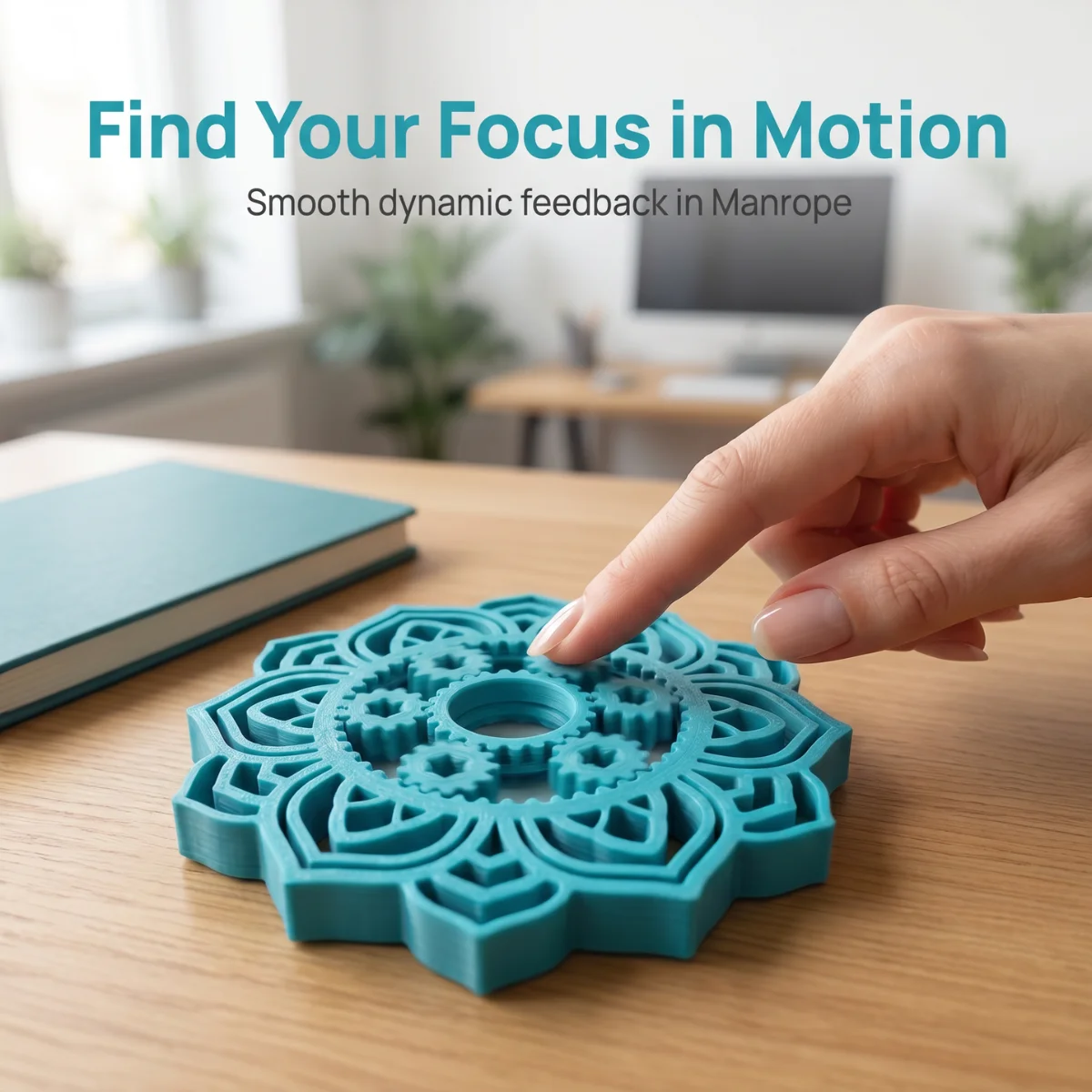 1 Pack 9.3cm 3D Printed Eco-Friendly PLA Mandala Gear Fidget Spinner, Tabletop Stress Relief Toy