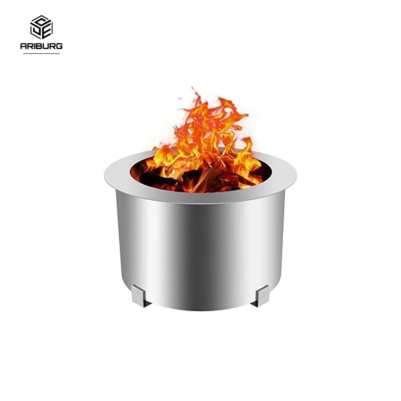 

21.5 Inch Smokeless Outdoor Fire Pit Stove Wood Campfire Grill for Outside Stainless Steel