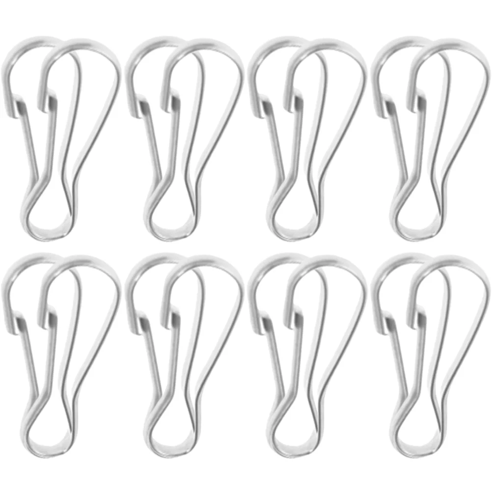 

100 Pcs Stainless Steel Spring Buckle Chain Small Clips Hooks Buckles Keychain Carabiner